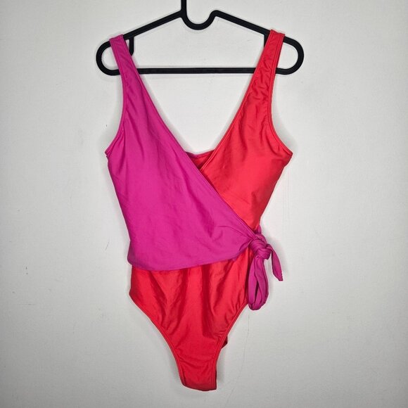 Summersalt The Perfect Wrap One-Piece Swimsuit Sz 10 Two-tone Pink Red - Picture 3 of 7